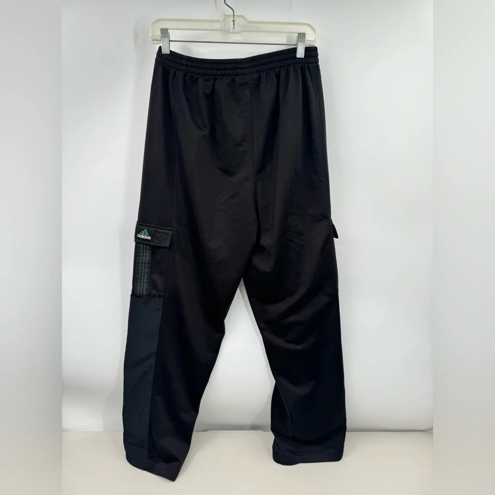 Adidas Track Pants Mens M Black Dark Green Baggy Cargo Pocket 90s Y2K
